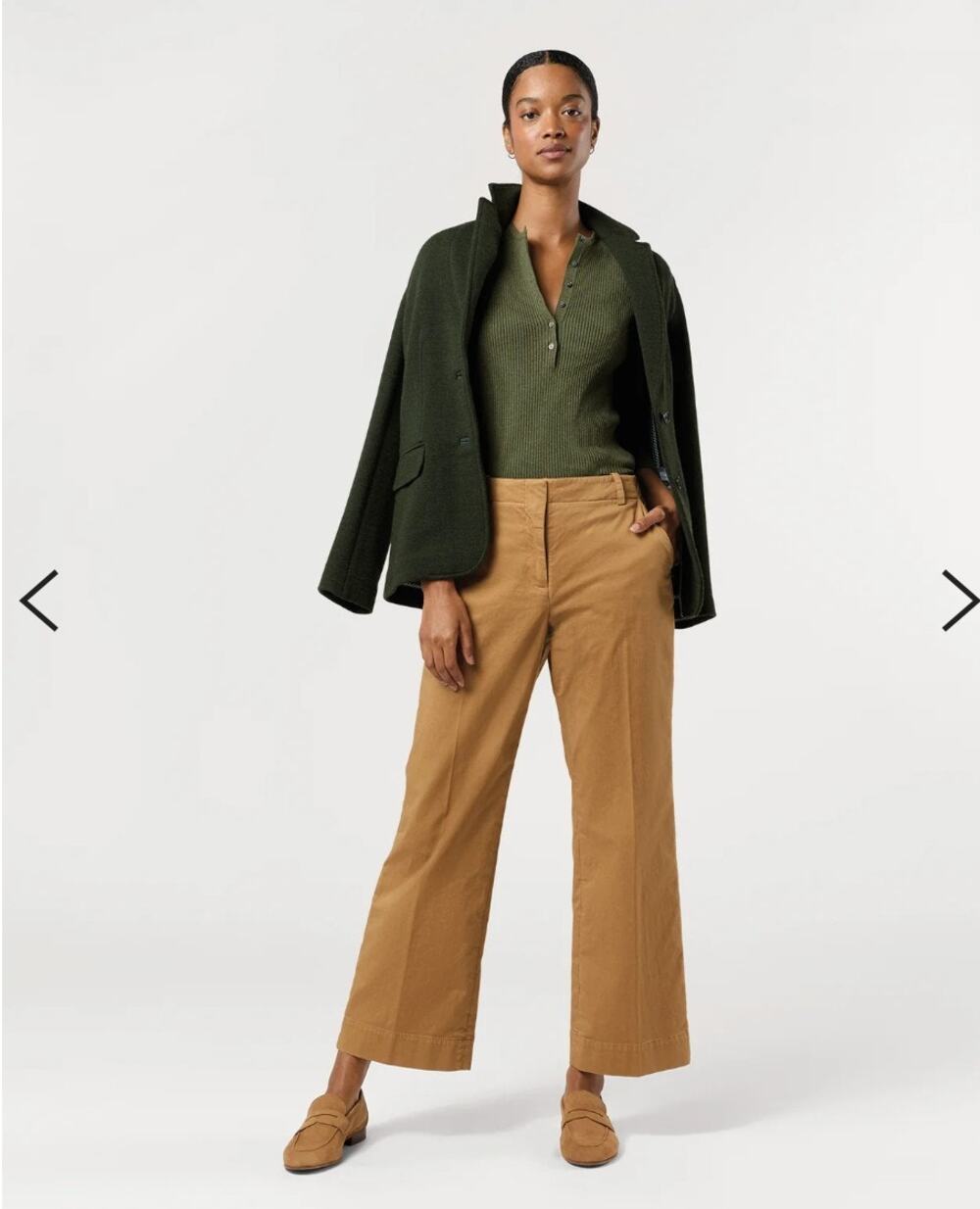 Ann Mashburn Frankie Cropped Pants British Khaki Stretch Twill Size 2 Minimalist
